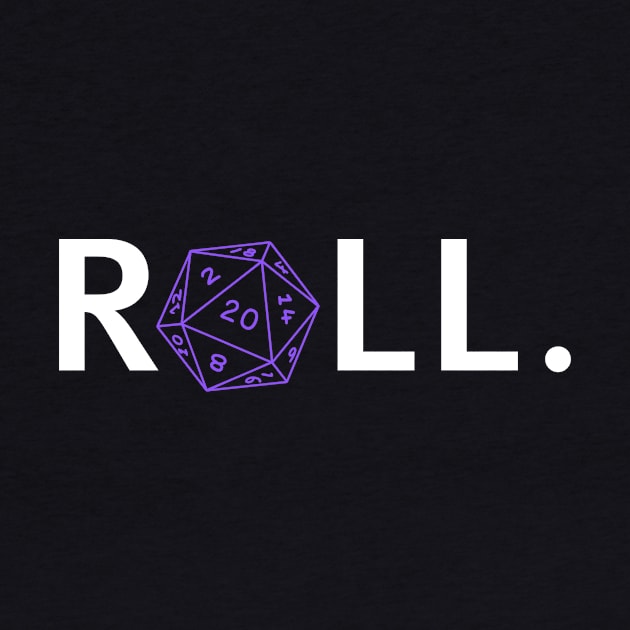 Roll. RPG Shirt White and Purple by Pixel-Meanagerie